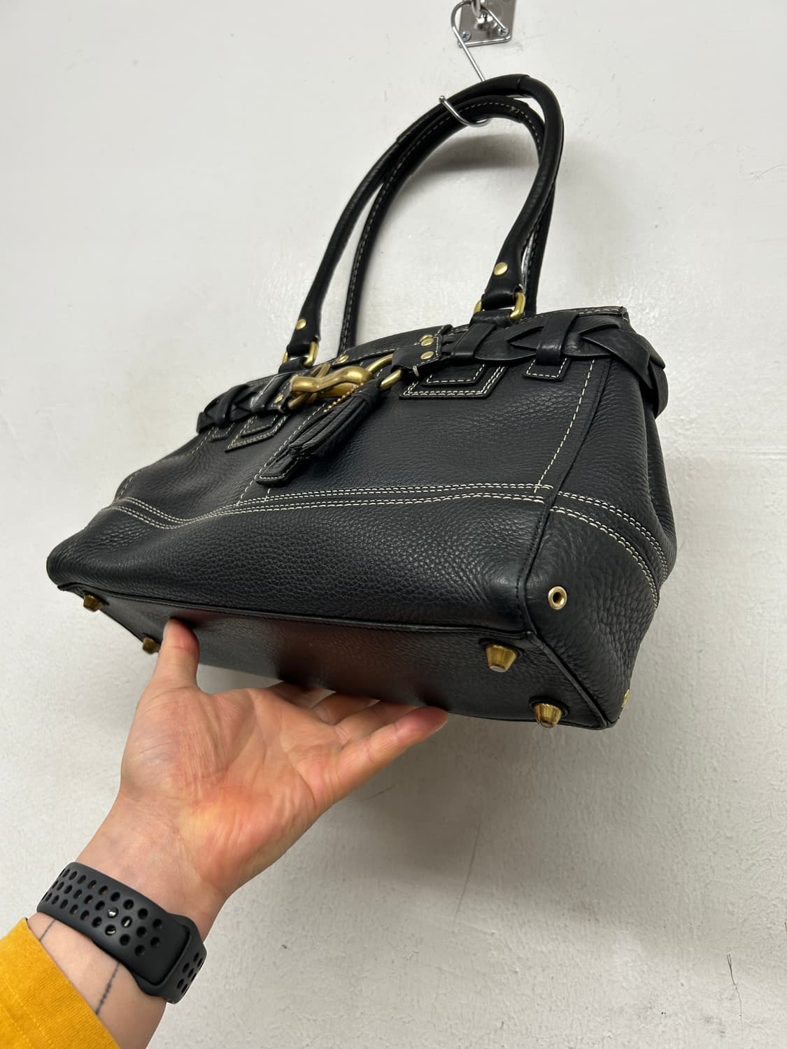 빈티지 코치 블랙 레더 숄더백 상품이미지3