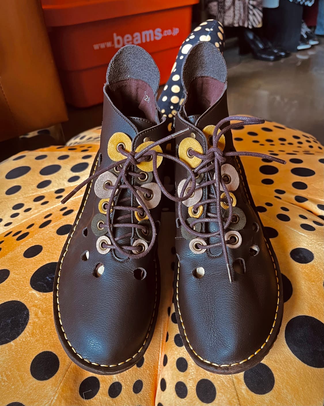 Japanese Handcraft Leather 3D Dot Boots 상품이미지2