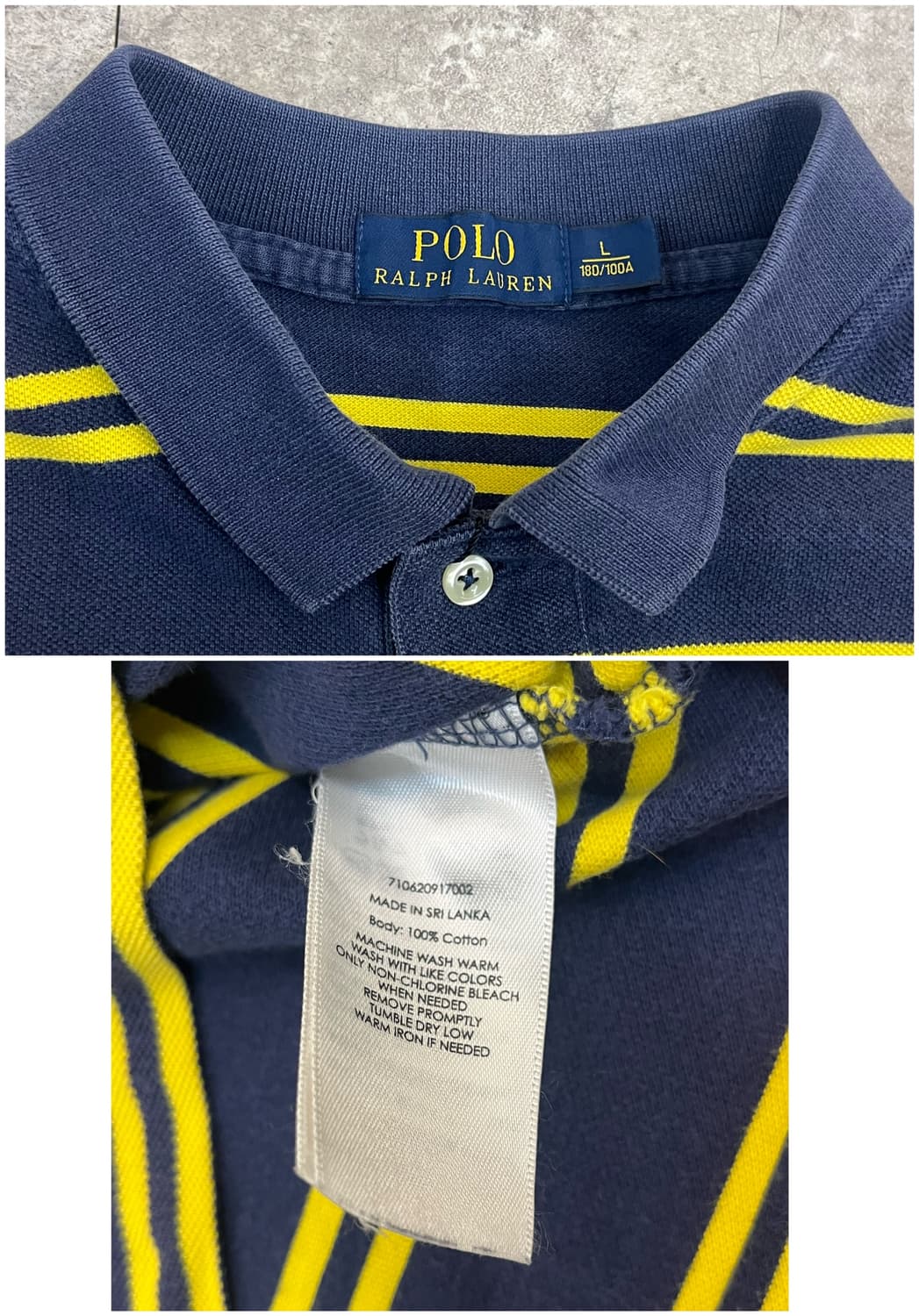 폴로 랄프로렌 스트라이프 반팔 카라티 네이비 L #csz3398  상품이미지3