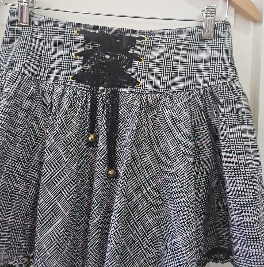 체크 레이스 코르셋 스커트 상품이미지3