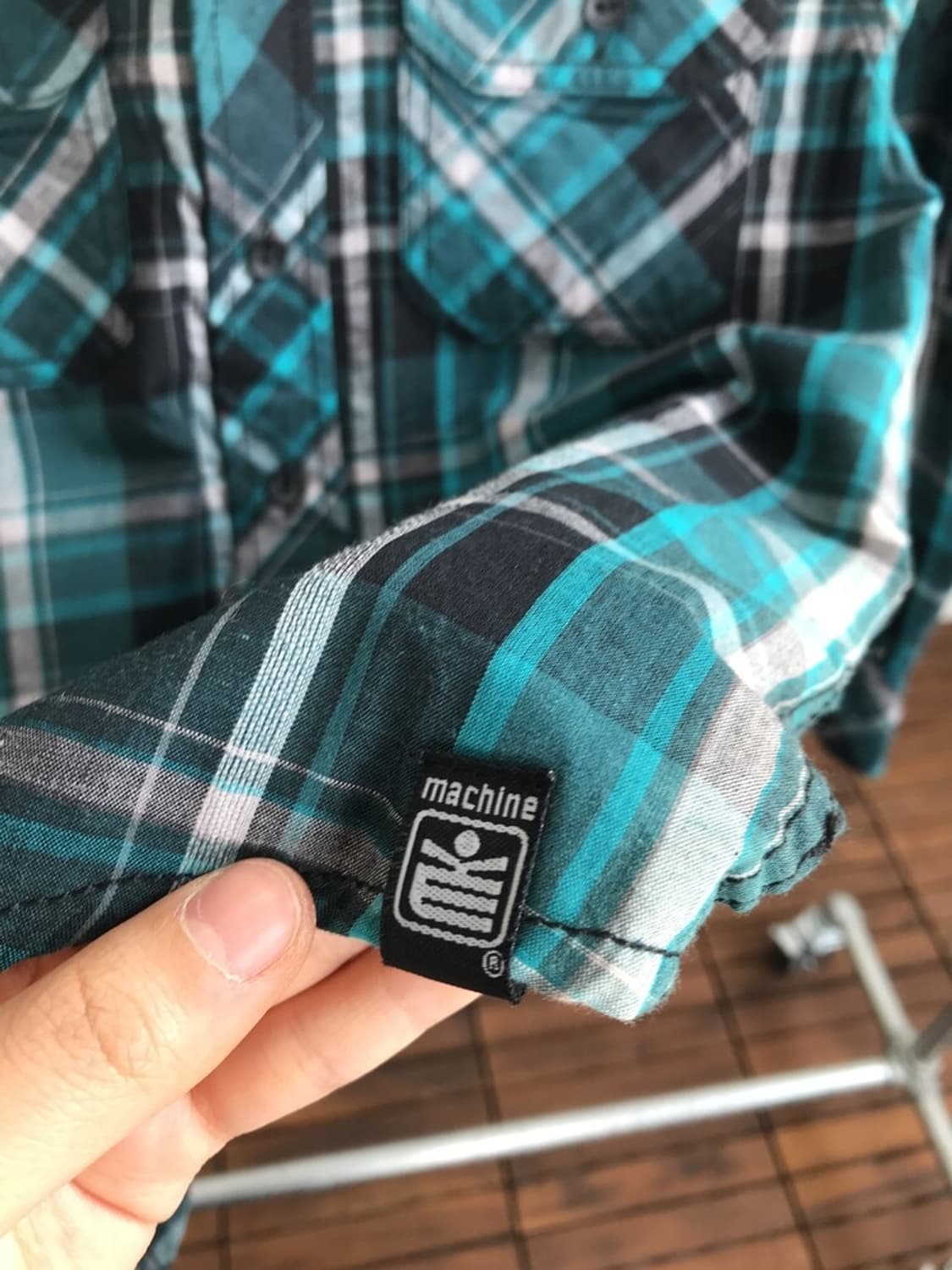Vintage Mint & Black Plaid Check Shirt 상품이미지5