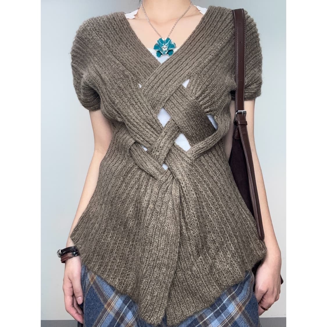 빈티지 화이트 크로셰 슬리브리스 상품이미지5