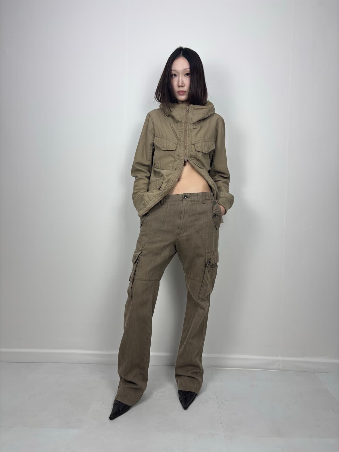 KHAKI BROWN CARGO PANTS 상품이미지3