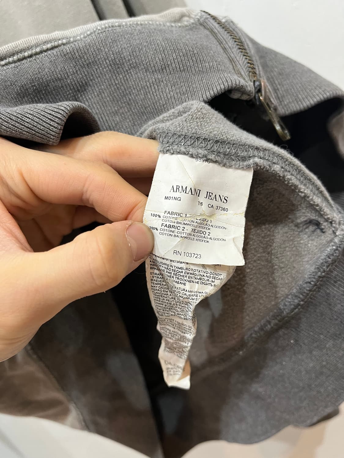 ARMANI 아르마니 워시드 엘보패치 후드집업  상품이미지7