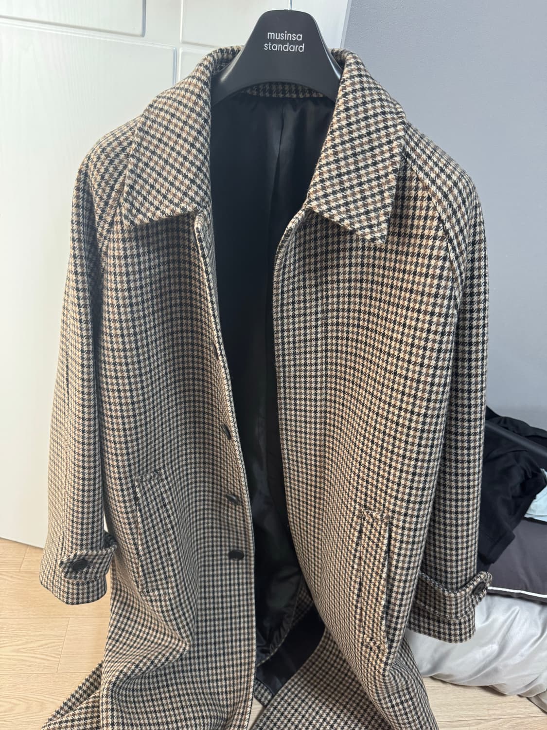 무탠다드 체크 발마칸 코트 상품이미지3
