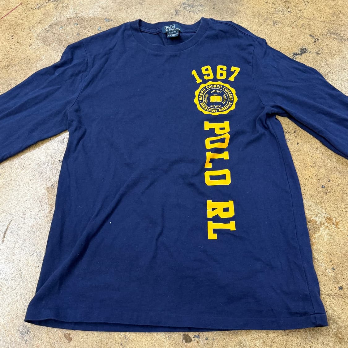 폴로 랄프로렌 네이비 옐로우 레터링 롱슬리브  상품이미지3