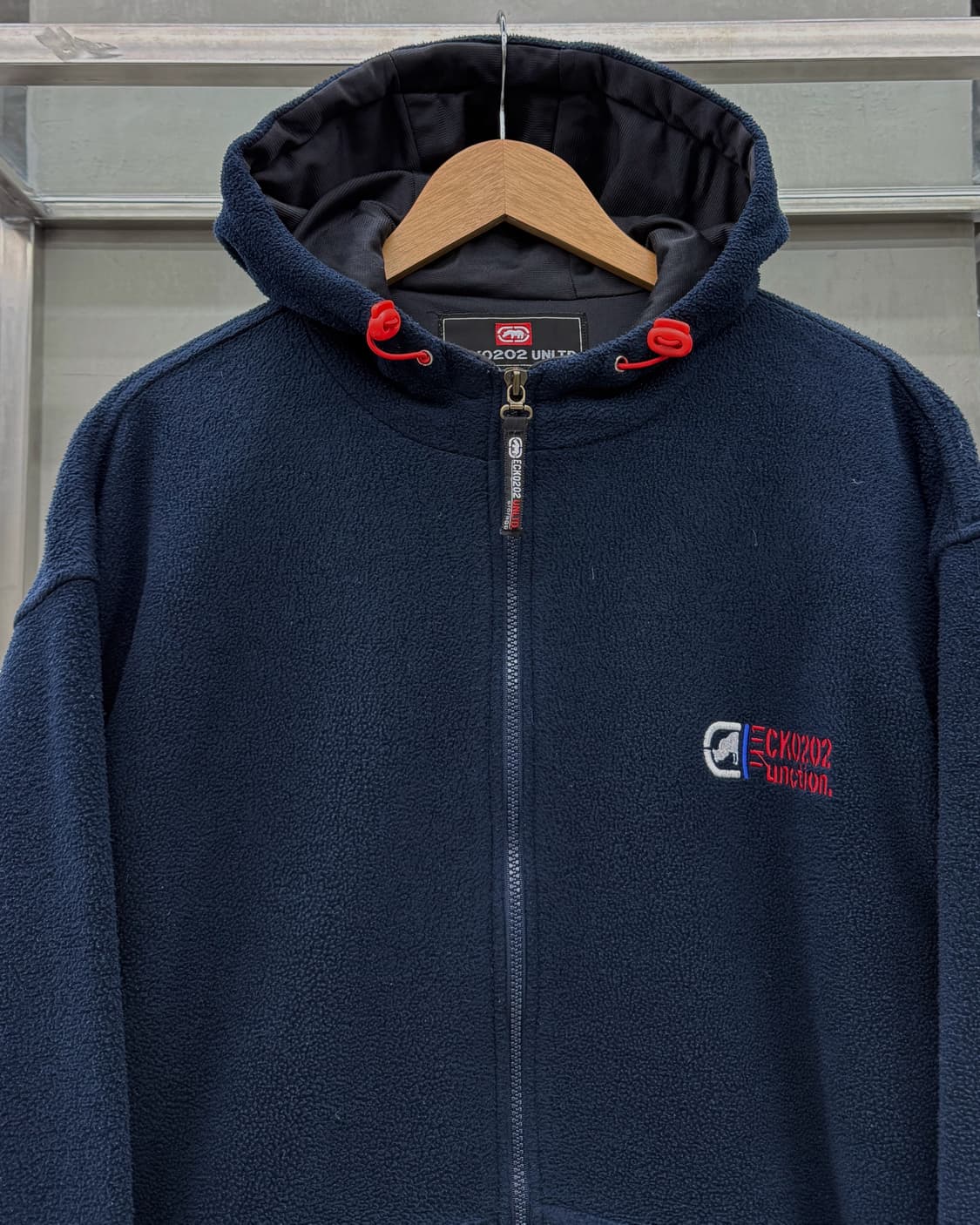 에코 언리미티드 00s 백로고 플리스 자켓 네이비 상품이미지7