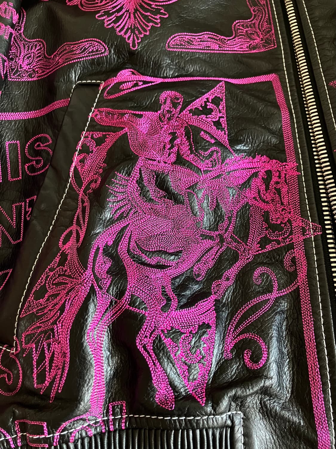 베르사체 자수 가죽자켓 상품이미지7