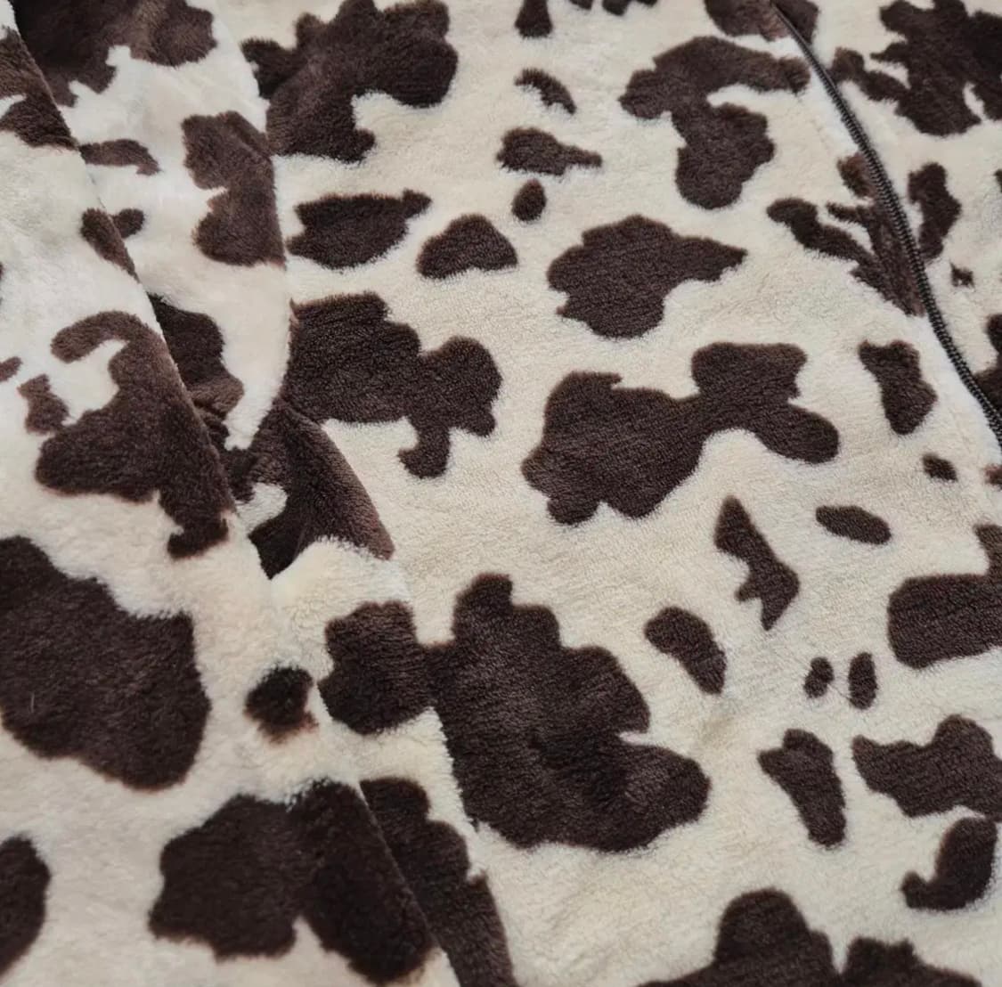 일본 카우 젖소 희귀 패턴 플리스 후리스 자켓 m 새상품 상품이미지2