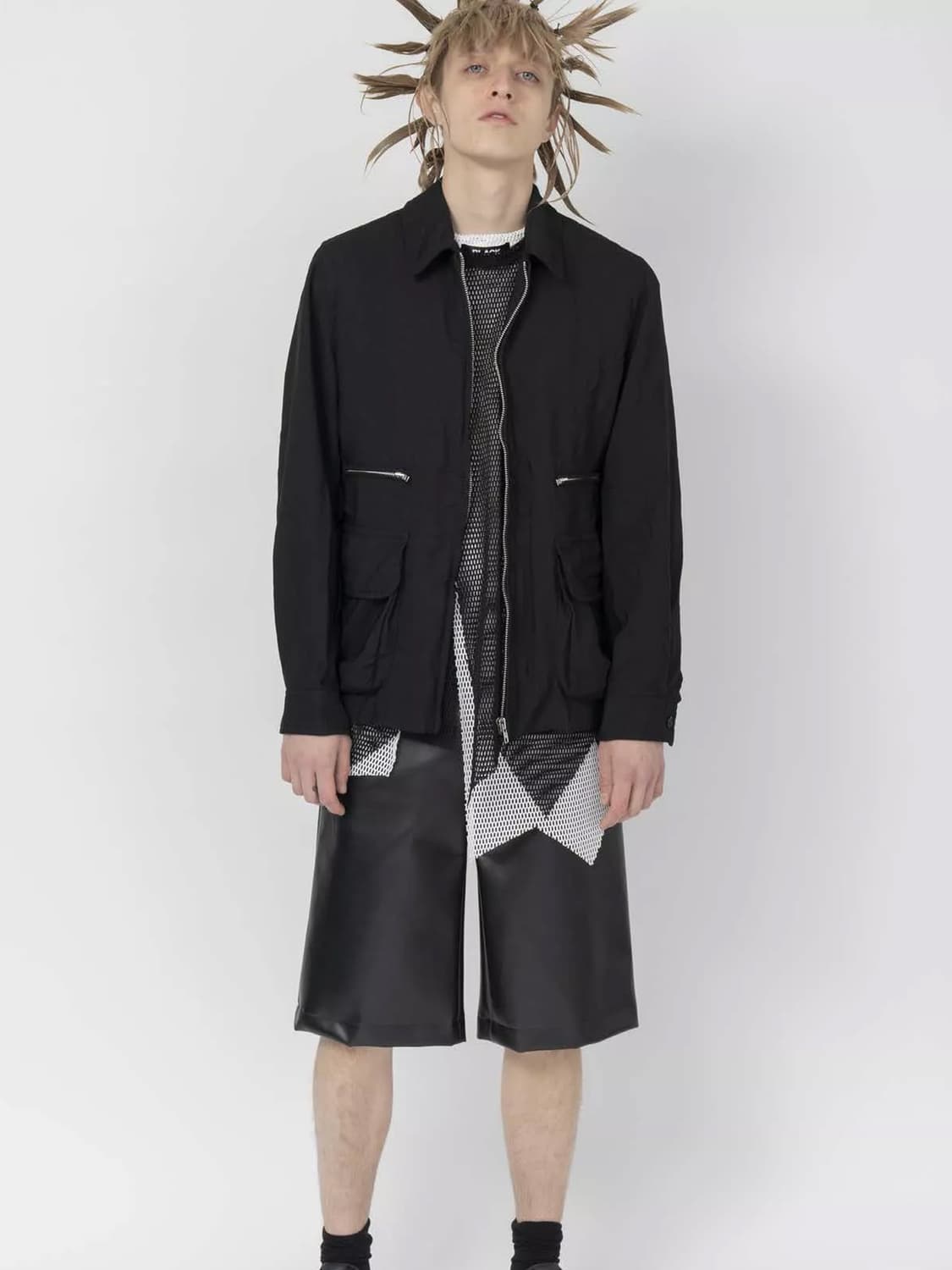 꼼데가르송 블랙 축융 폴리 카고 자켓 상품이미지4