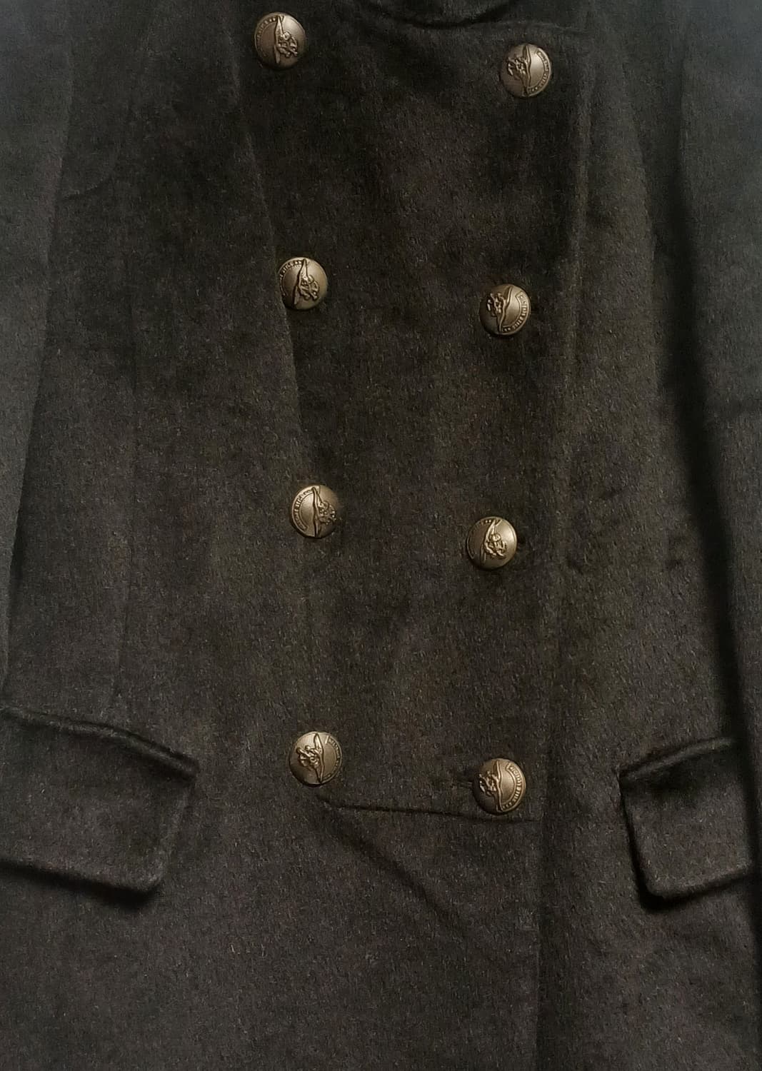 [울 95%] 쉬즈미스 엔틱 버튼 더블 울 코트 (66사이즈/블랙) 상품이미지3