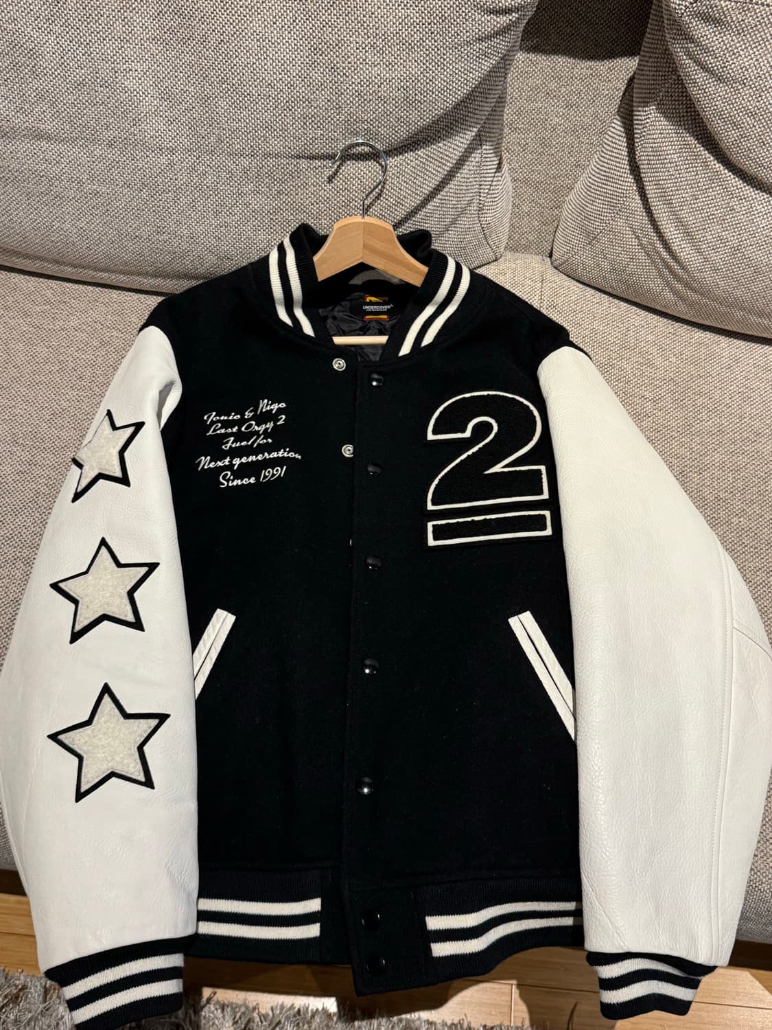 휴먼메이드 x 언더커버 바시티 자켓 XL 사이즈 상품이미지2