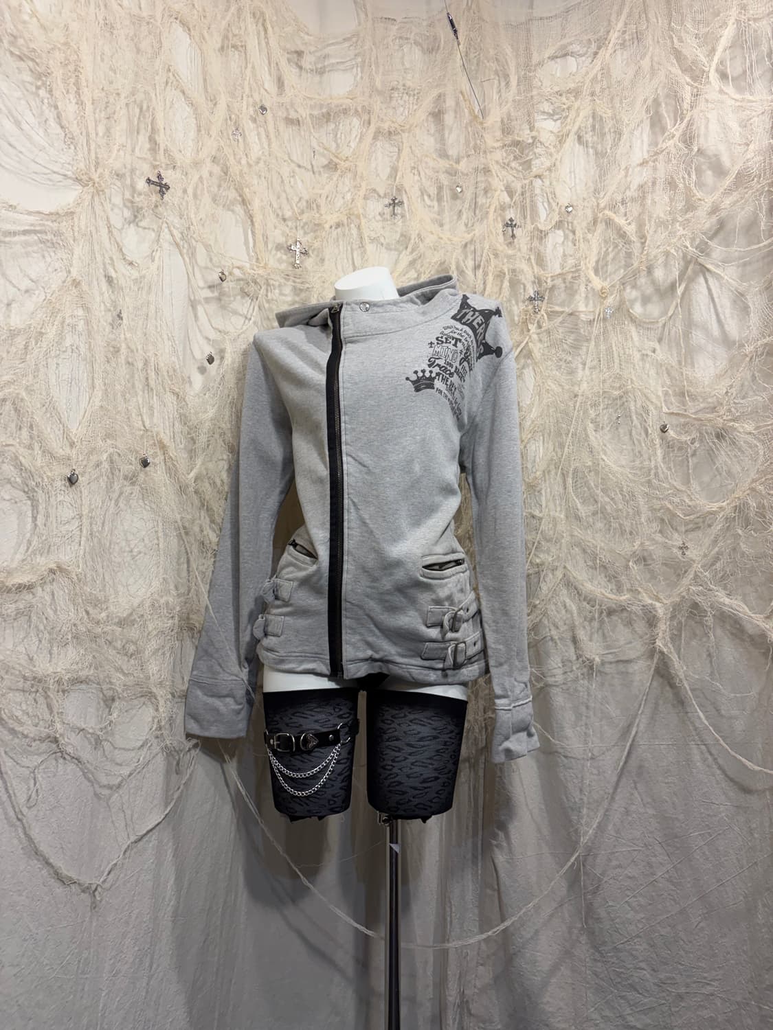 00's bias zipper buckle hoodie zip-up  상품이미지4