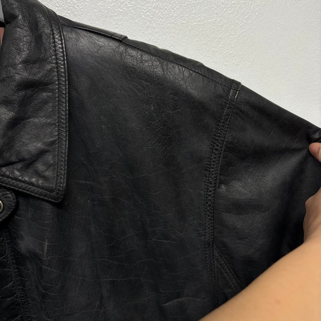 [소가죽] 빈티지 레더 자켓 35 상품이미지6
