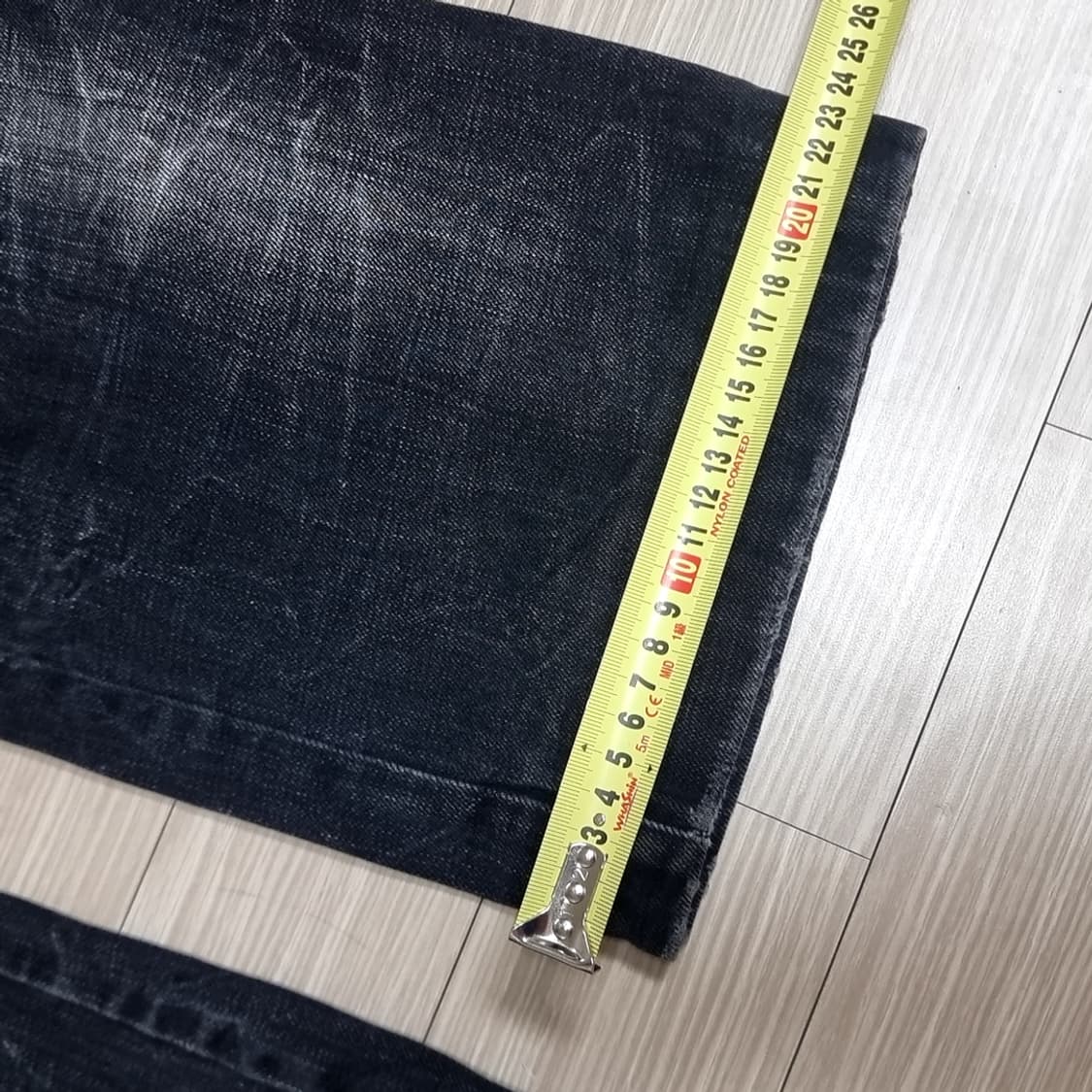 빈티지 아비스틴 블랙 워싱 플라워 자수 데님 팬츠(32) 상품이미지7