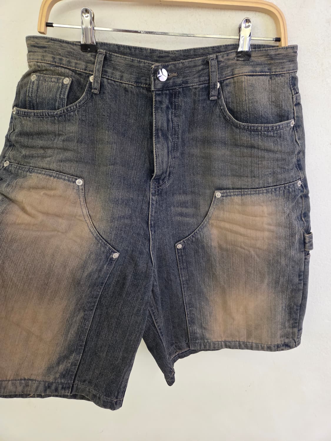 새거))OY 오픈야드 빈티지 워싱 데님 버뮤다 반바지 상품이미지2