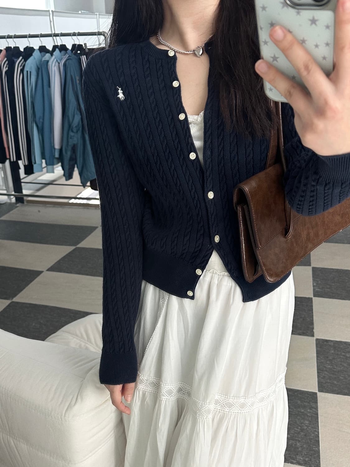 폴로 랄프로렌 네이비 케이블 니트 가디건 상품이미지2