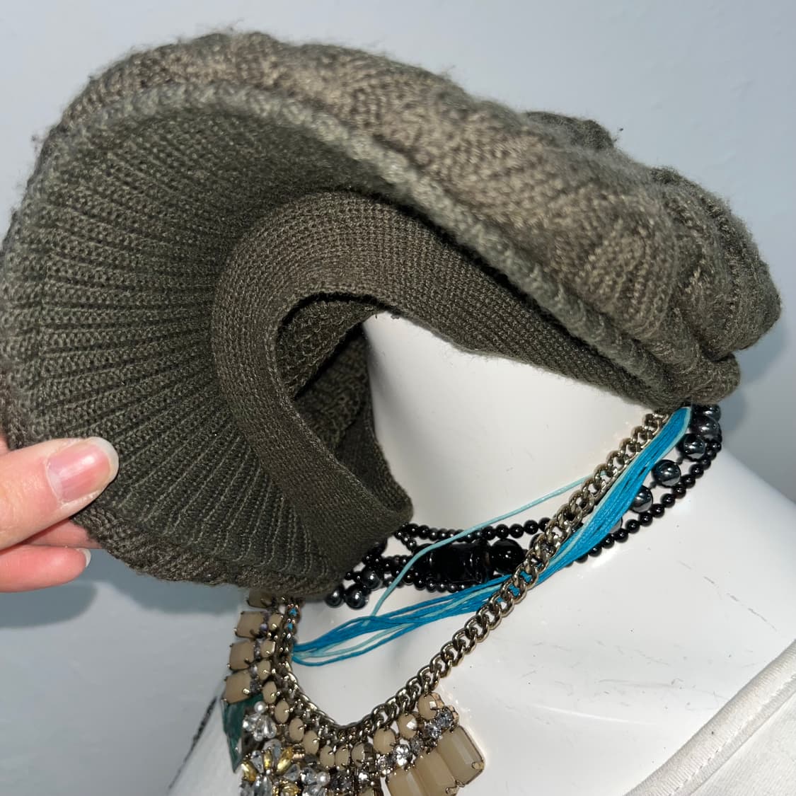 카키 니트 헌팅캡 상품이미지4