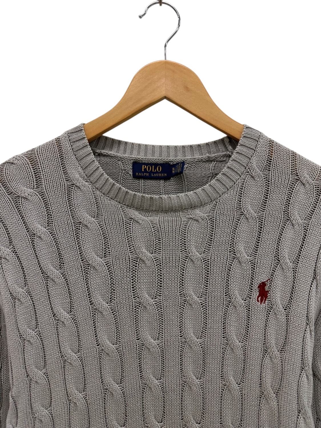 폴로 케이블 꽈배기니트 웜그레이 (XL)  상품이미지2