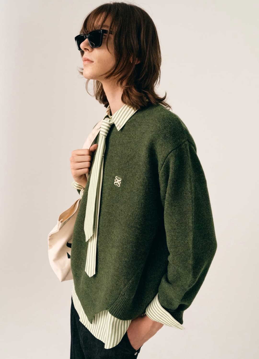 [새상품] 세터 더블린 언발라스 캐시미어 블렌드 니트 올리브 그린 상품이미지10