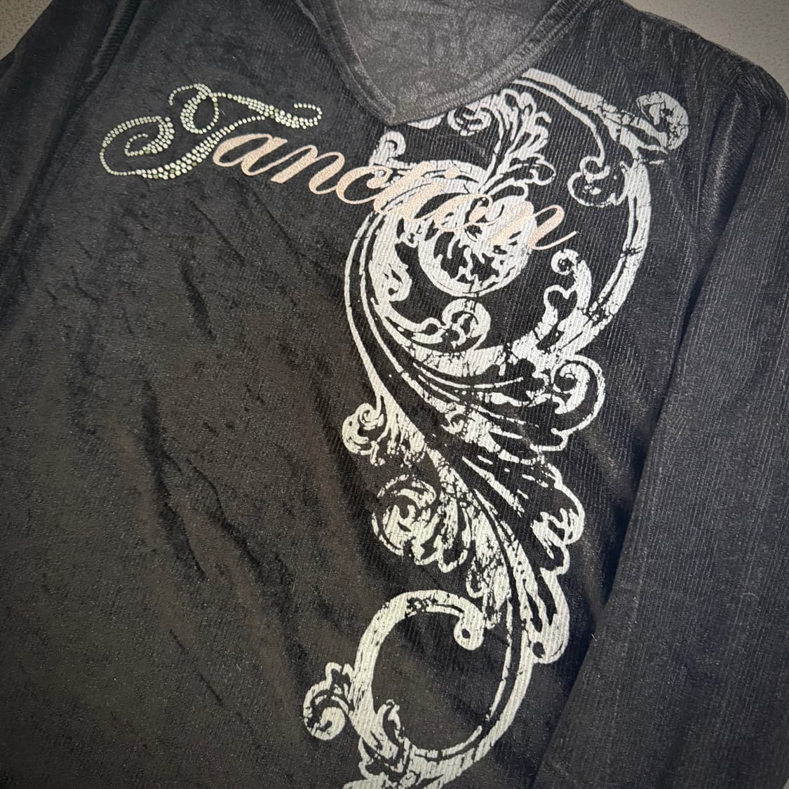 Y2k velvet long sleeve 상품이미지3