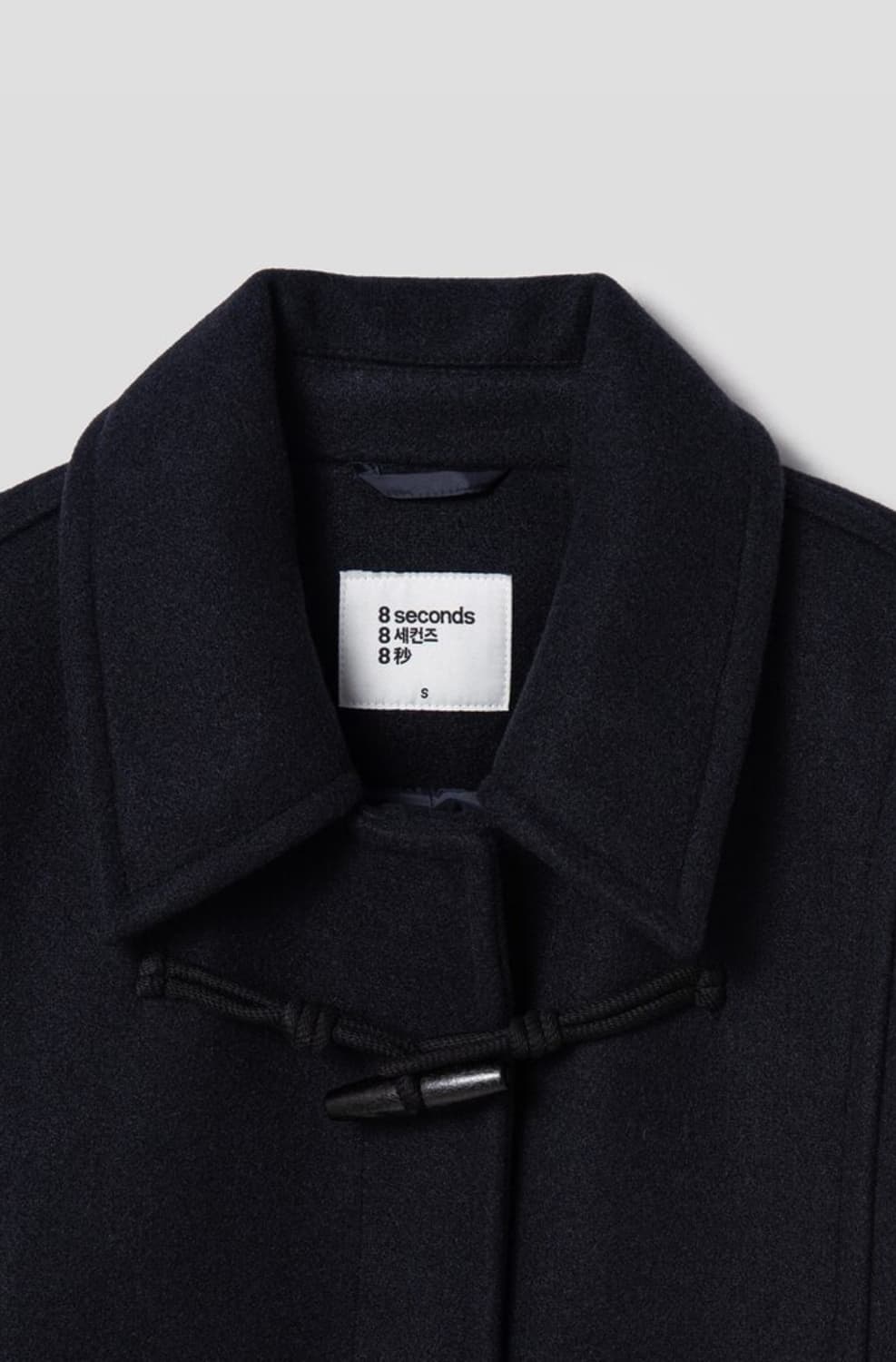 솔리드 미들 더플 코트 네이비 상품이미지2