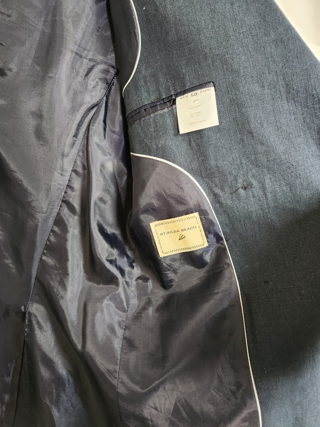 네이비 더블 버튼 블레이저 자켓 50(95) 상품이미지5