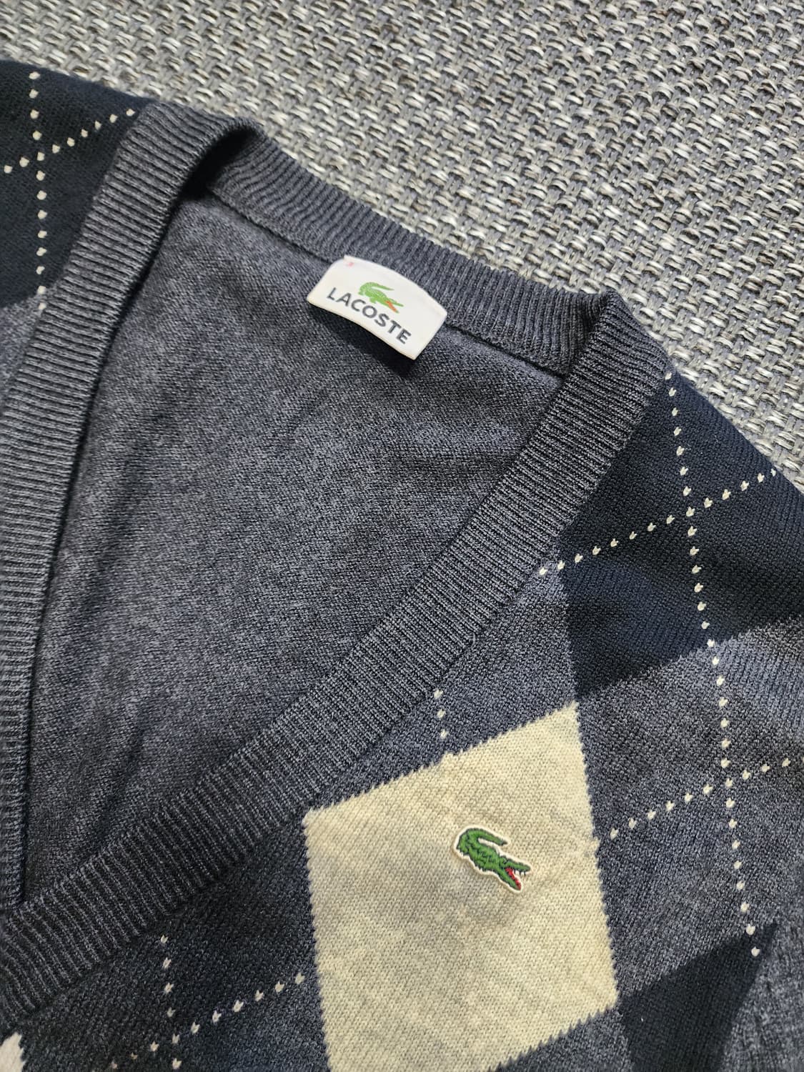 라코스테 아가일 패턴 가디건 상품이미지2