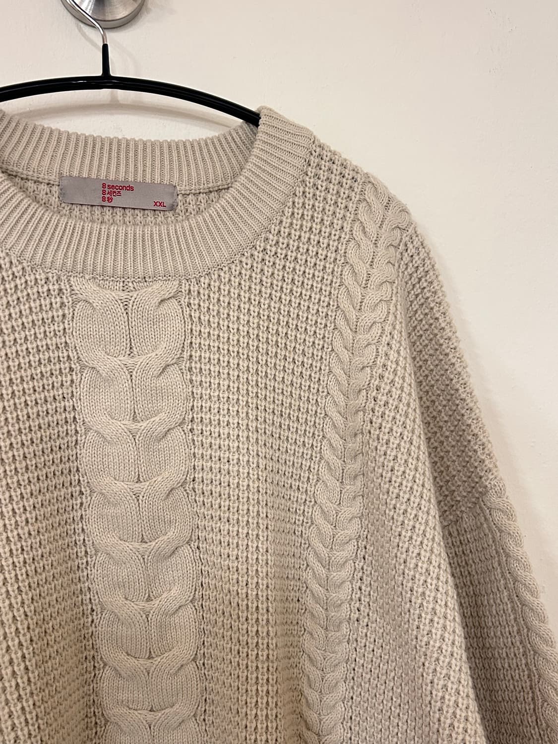 8 seconds 에잇세컨즈 꽈배기 니트 아이보리 XXL 상품이미지3