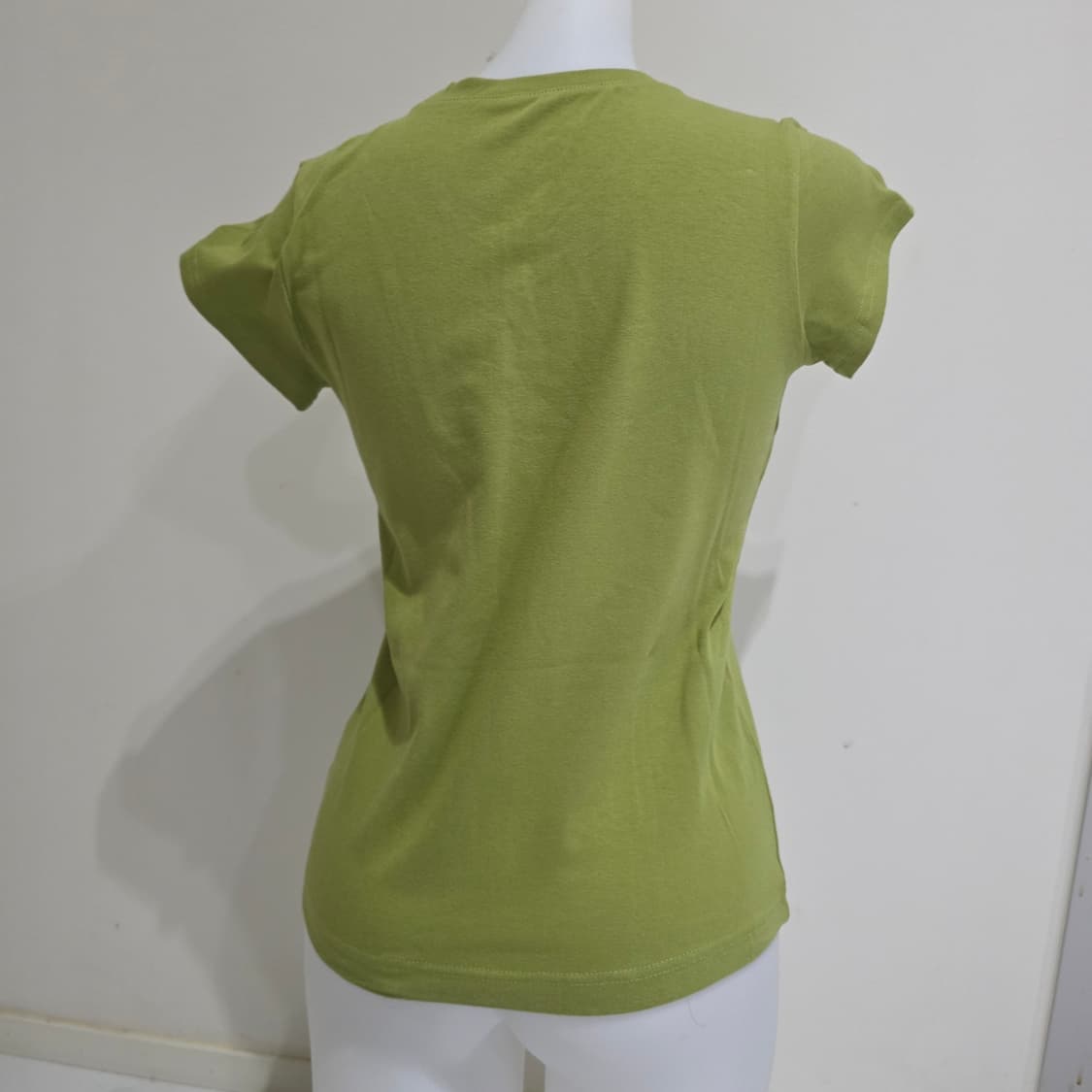 빈티지) 올리브 그린 베이직 y2k 가슴셔링 에이블리 모리걸 반팔티셔츠 상품이미지2