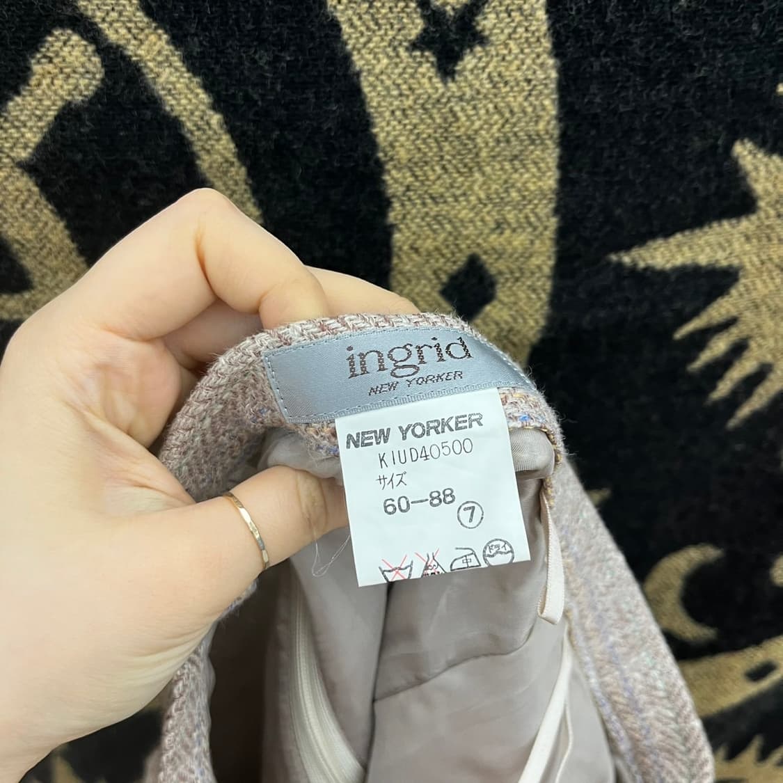 빈티지 캐주얼 코지 헤링본 트위드 플레어 미디스커트  K0133 상품이미지5