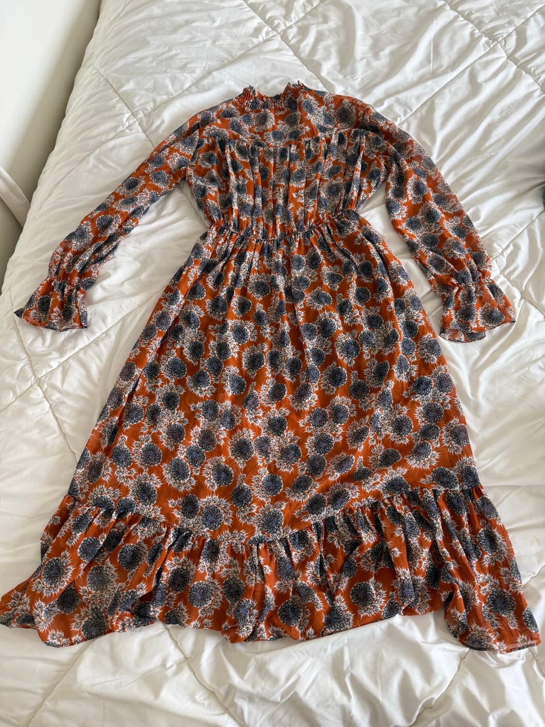 빈티지 롱 원피스 드레스 긴팔 프리사이즈  상품이미지1