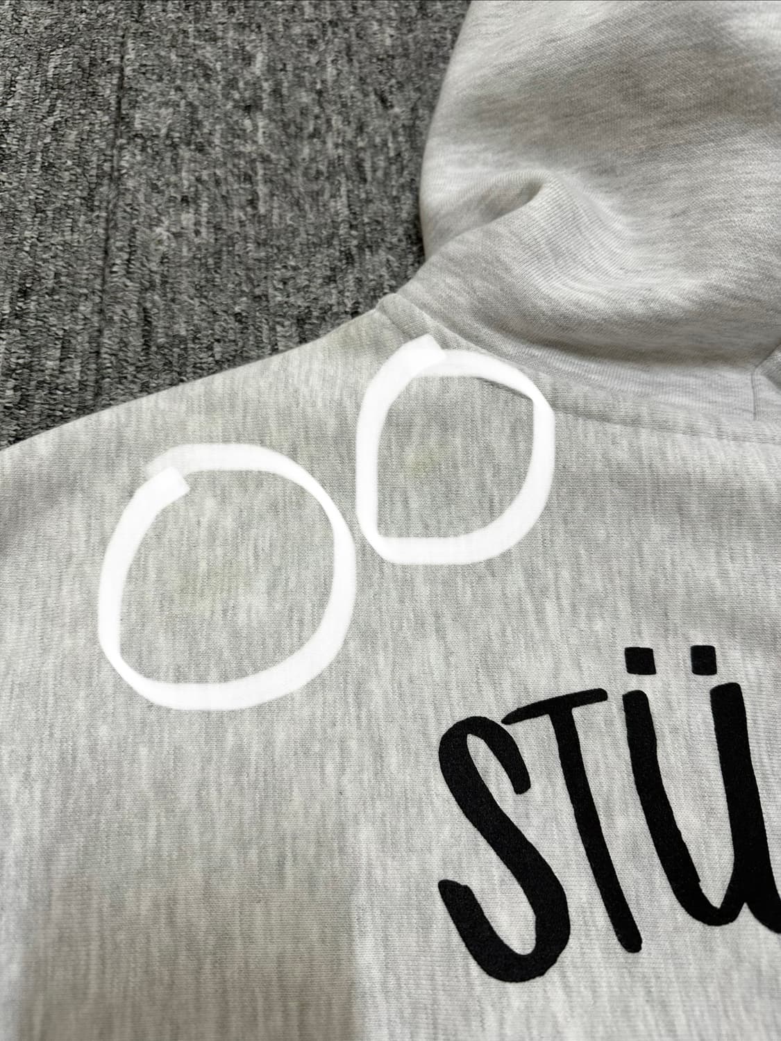 스투시 stussy 후드집업 애쉬 헤더 파라다이스 해골 상품이미지7