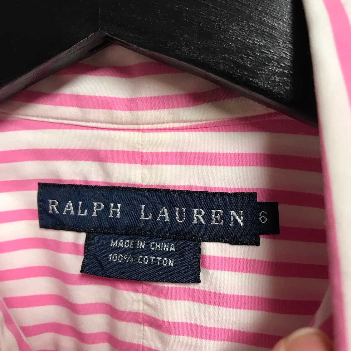 폴로 랄프로렌 스트라이프 셔츠 핑크 6(W) 상품이미지5