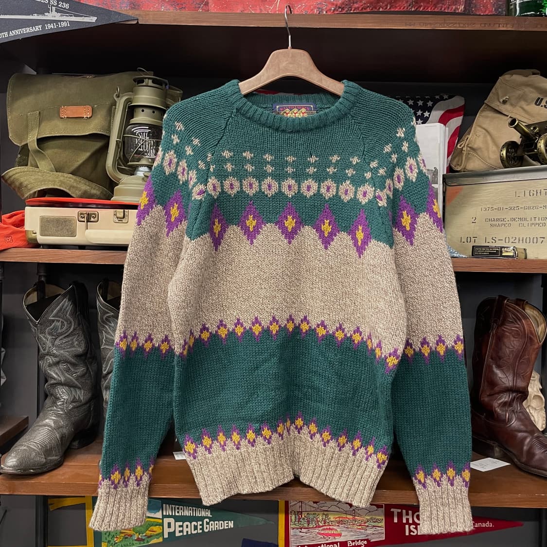 90s 폴로 랄프로렌 챕스 패턴 헤비 울 니트 스웨터 상품이미지1