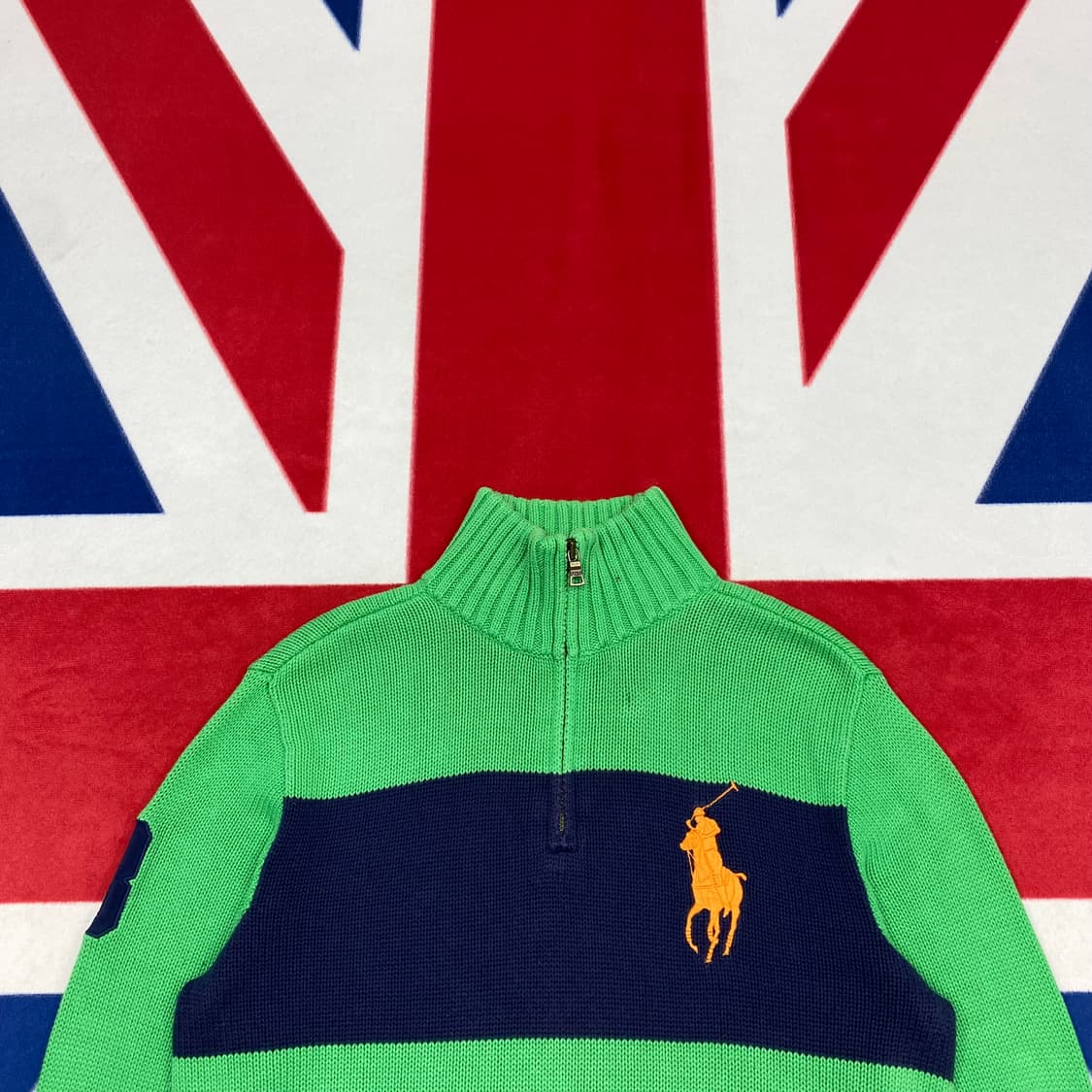 폴로 하프집업 니트 실측 S  상품이미지3