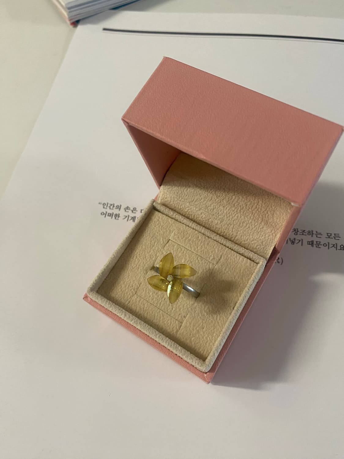 옐로우 플라워 빈티지 반지 상품이미지1