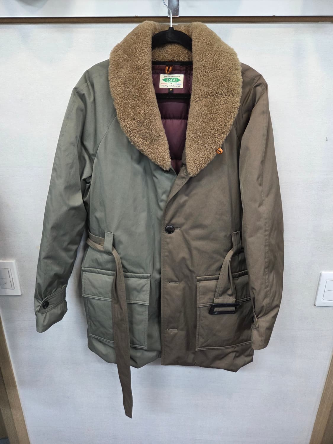 에스파이 투톤 사파리 하프 덕다운 패딩파카 m 상품이미지1