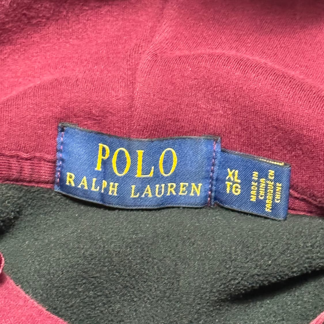 Polo Ralph Lauren 버건디 코튼 후드 집업 상품이미지3