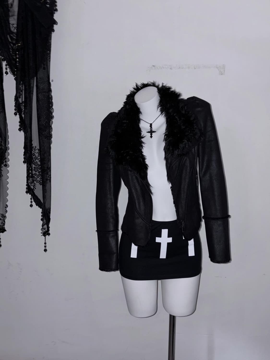 00s Dark archive item 양가죽 퍼 무스탕 패딩대용 상품이미지7