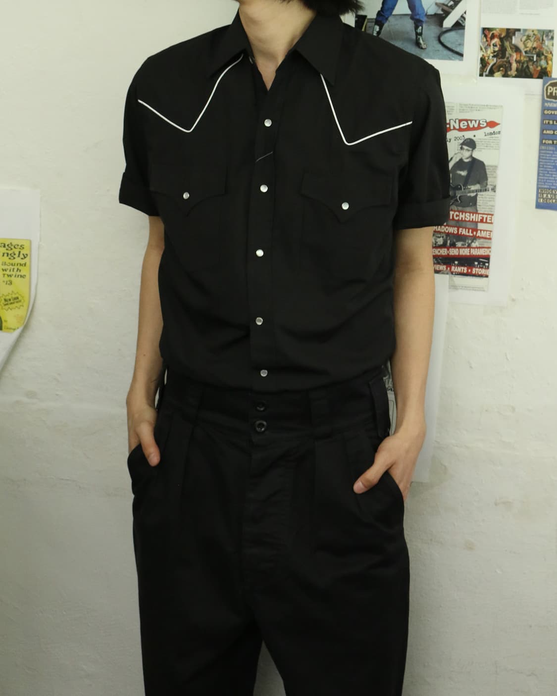 Ely Cattleman 블랙 웨스턴 반팔 셔츠  상품이미지3