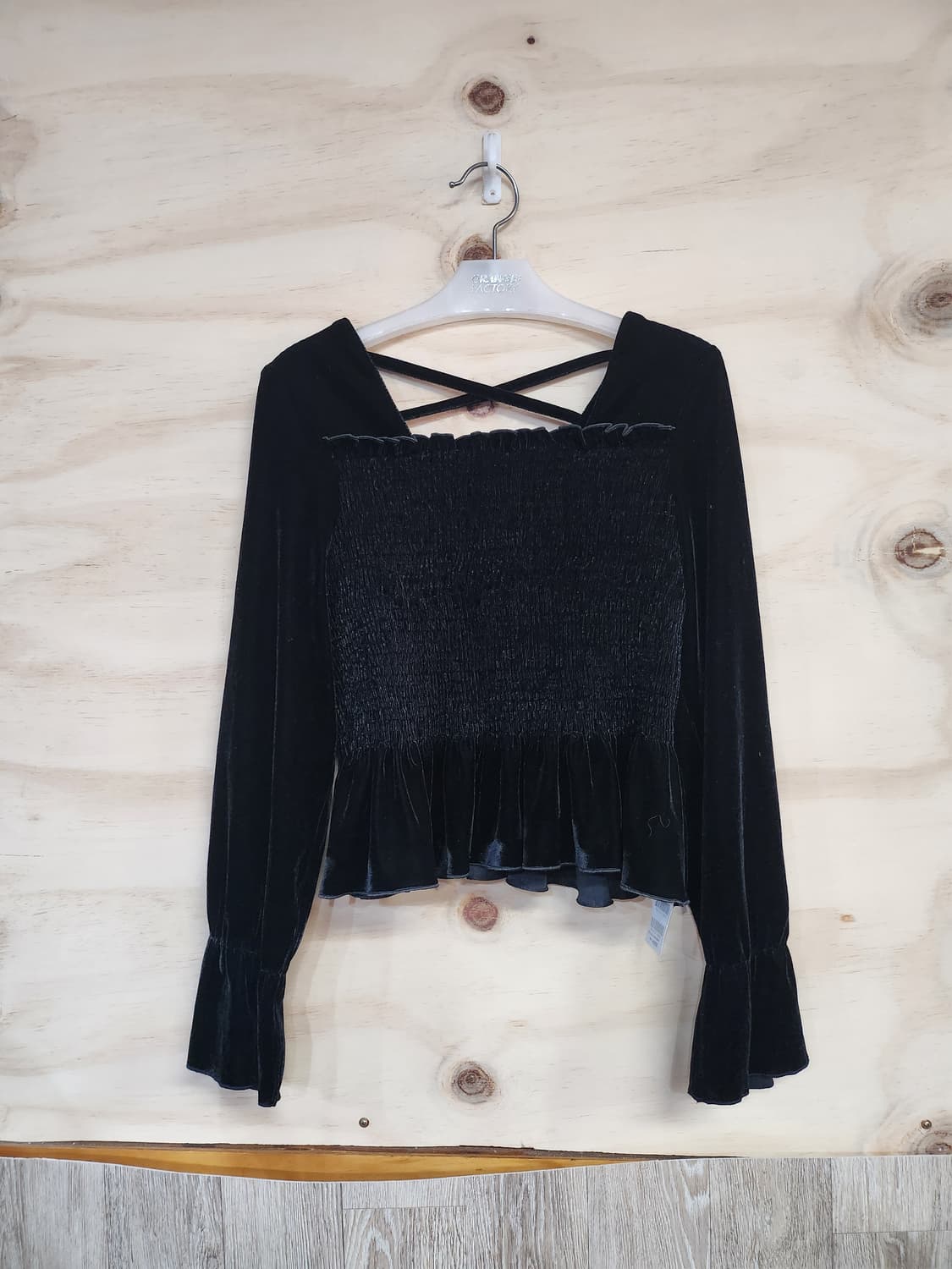 399) 로엠 블랙 벨벳 블라우스 상품이미지1