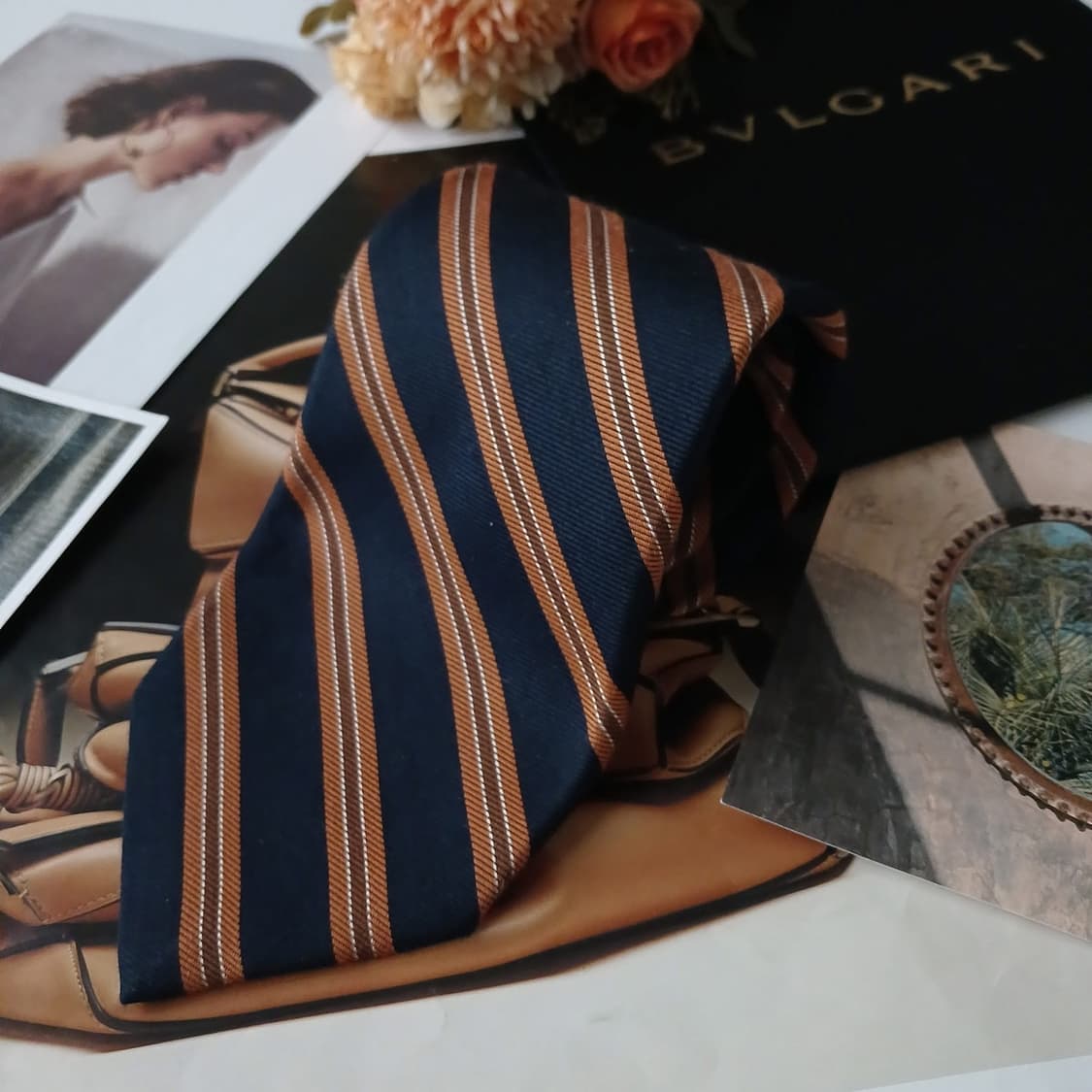 불가리 실크&캐시미어 세븐폴드 넥타이 9.7cm A+등급 A19148
 상품이미지2