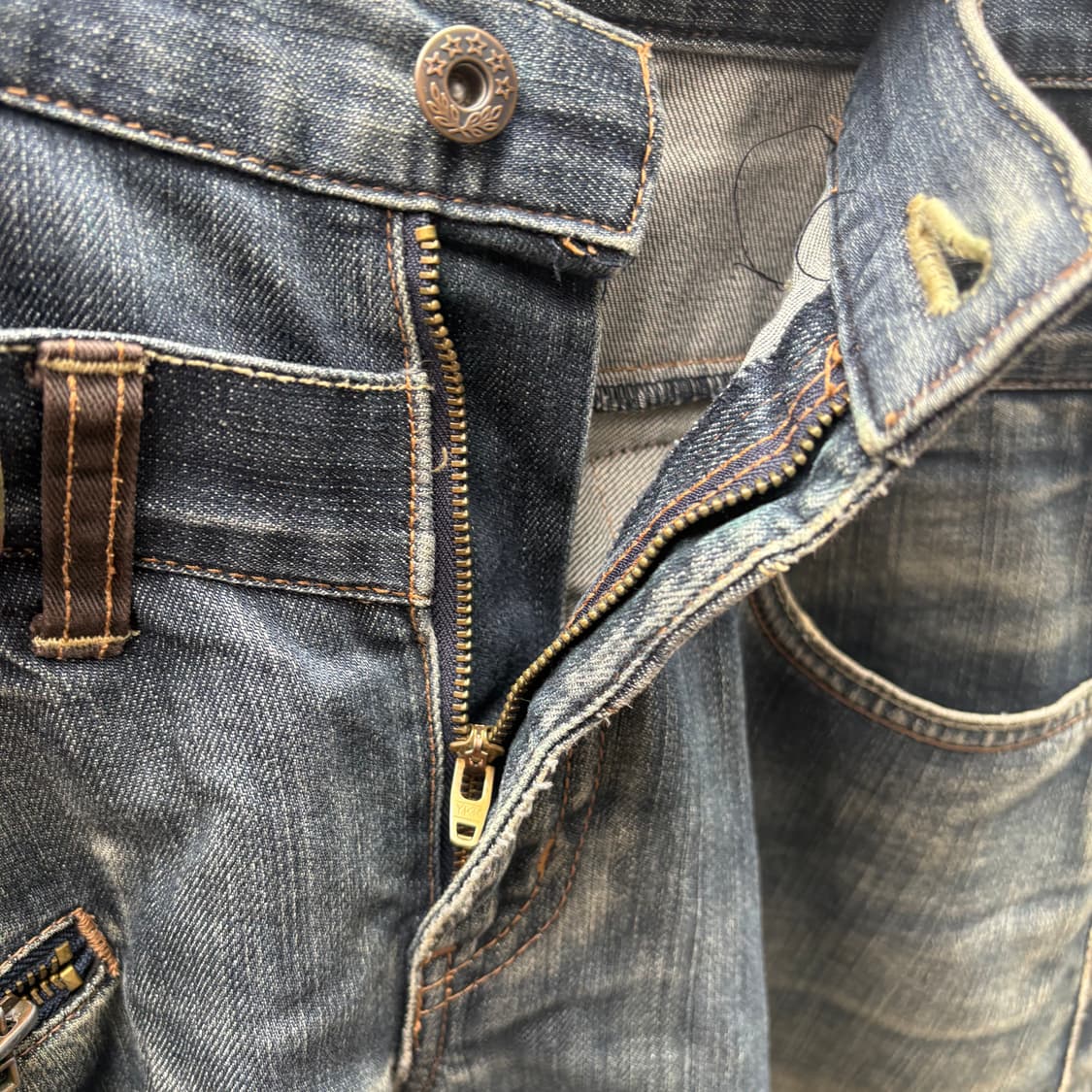 레이어드 디테일 워싱데님팬츠 상품이미지5