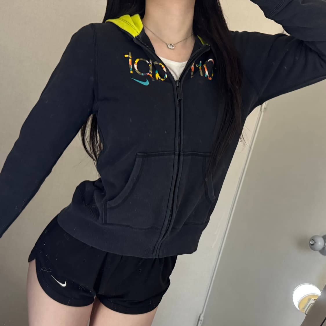 나이키 스우시 빈티지 후드집업 💚🖤 상품이미지3