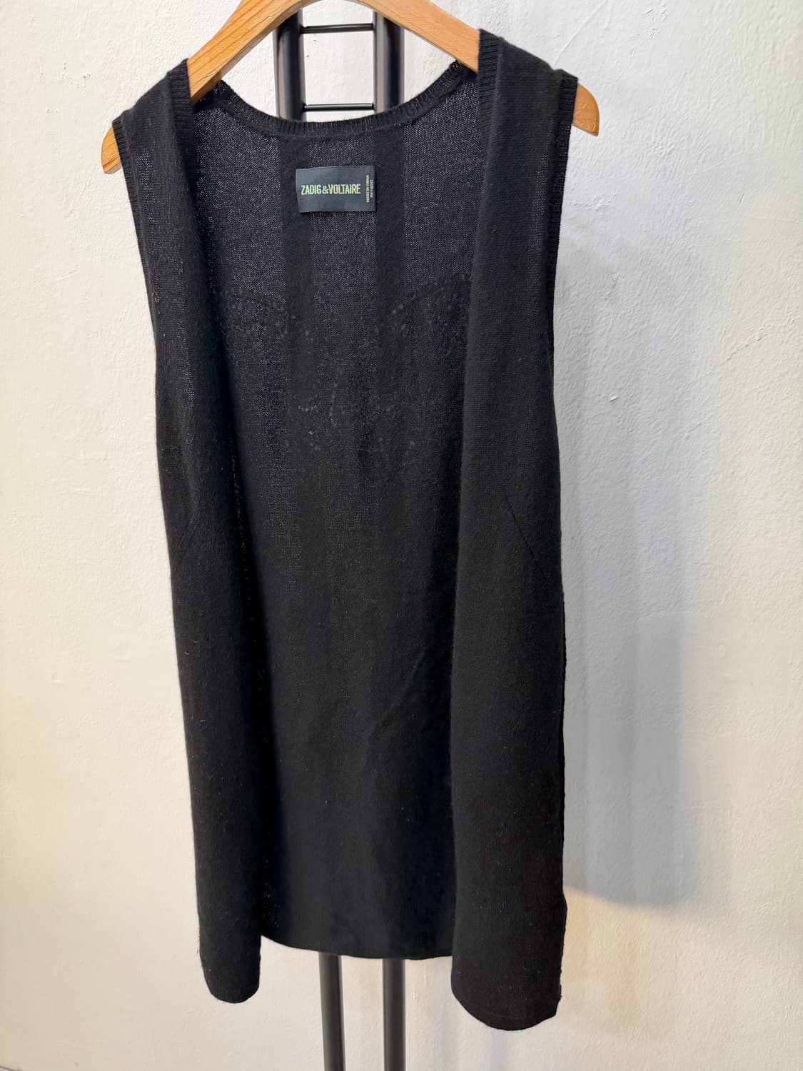 정품) 쟈딕앤볼테르 캐시미어100 블랙 니트 탑 S 상품이미지3