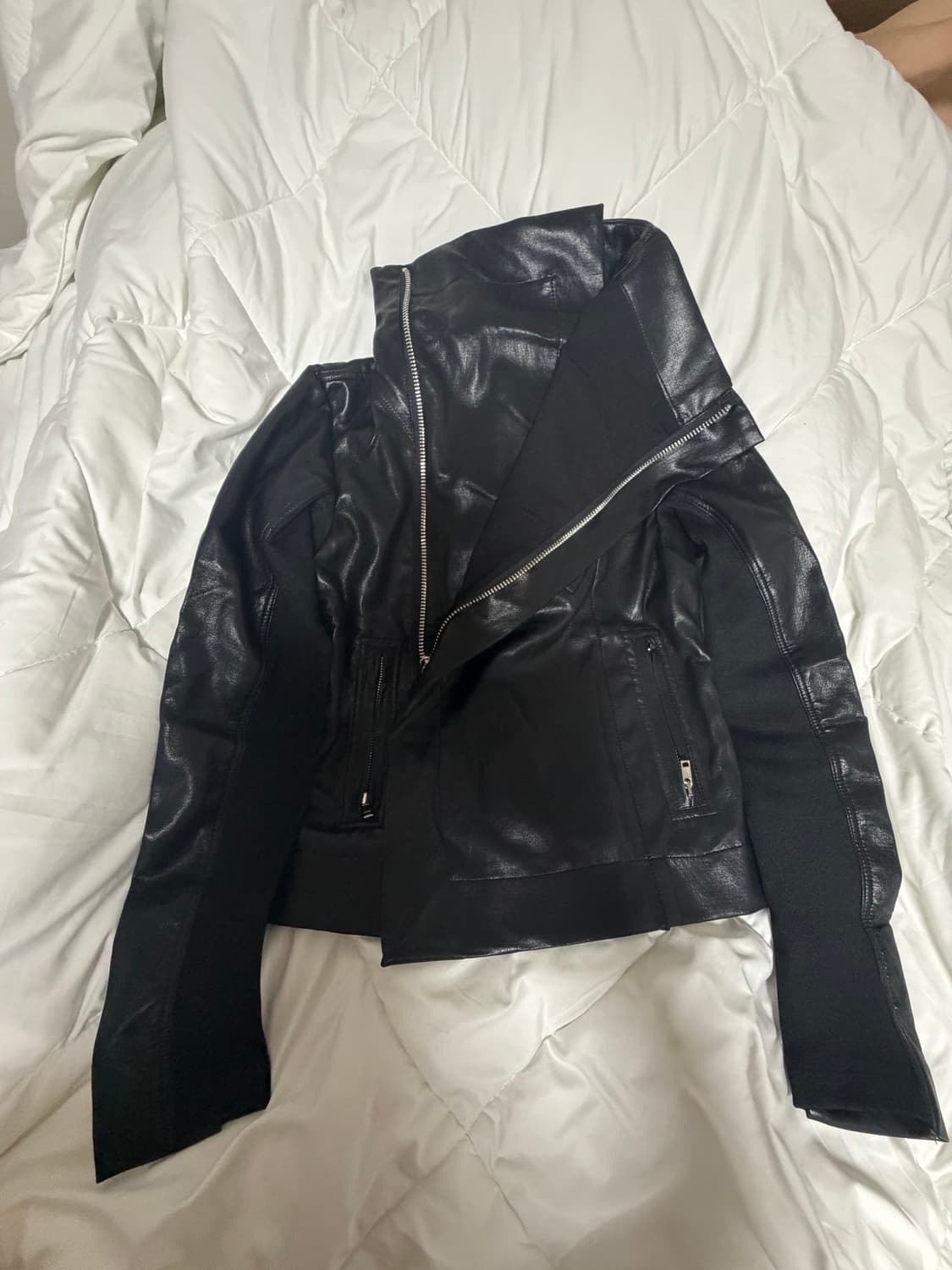 릭오웬스맛 빈티지 하이넥레더자켓 상품이미지2