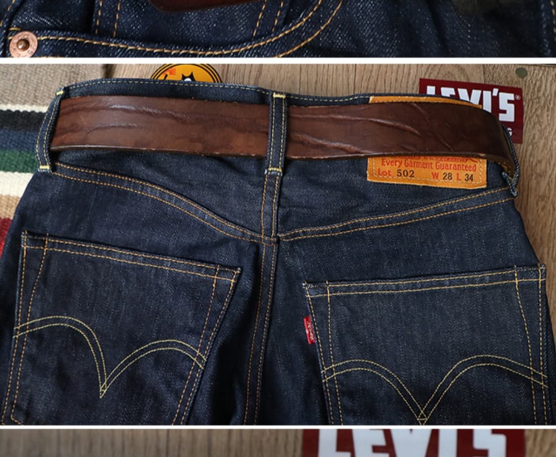 일본판 LEVIS 리바이스 두툼하고 튼튼한 더블링 통가죽 벨트 상품이미지9