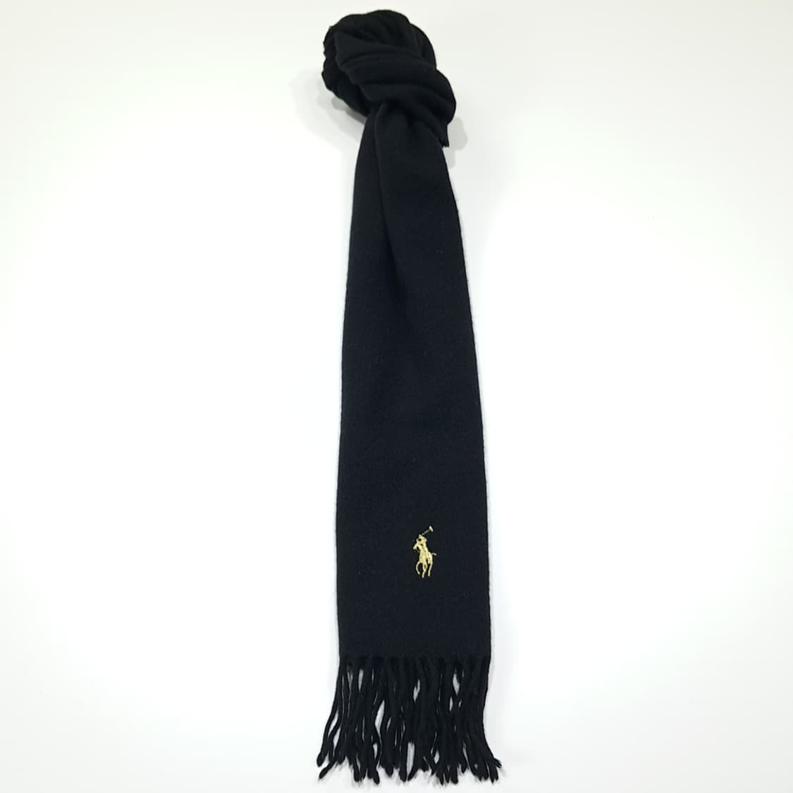 MX388 폴로 이태리판 램스울 골드포니 블랙 머플러 목도리 상품이미지3