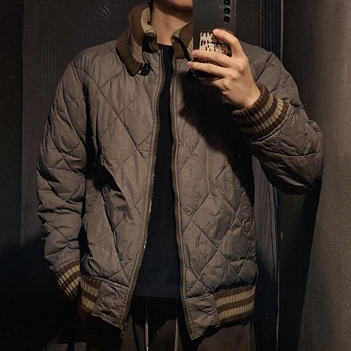 NST NEVER SEEN THING 카키 다이아몬드퀼팅 캐주얼자켓 L 상품이미지2